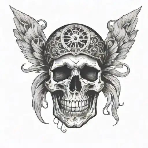 Skull Inside Symbolizing Time