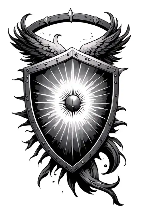Shield With Sun Rising