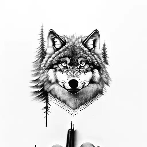 Fierce Wolf In Forest