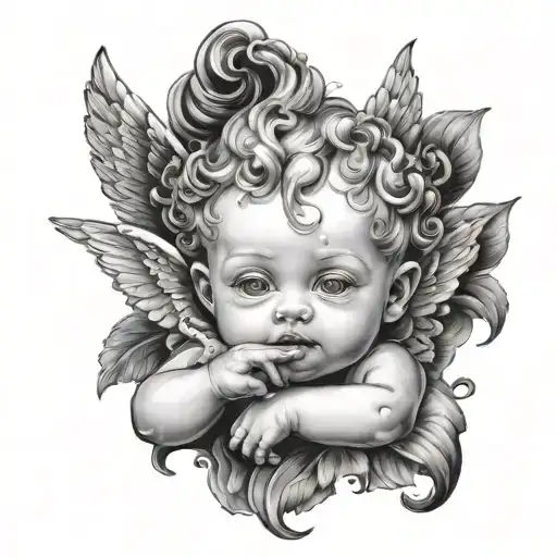 Baby Cherub Smoking Eyes