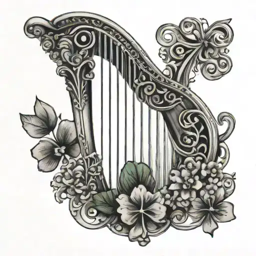 Harp With Shamrock