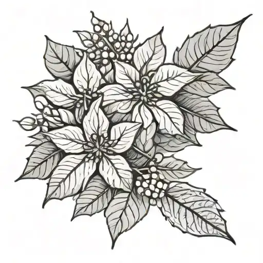 Poinsettia And Holly And Date