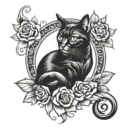 Black Cat Traditional Style Feminine