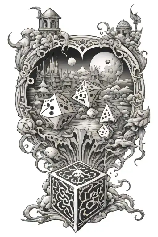 Mepple Dice Fantasy Scene