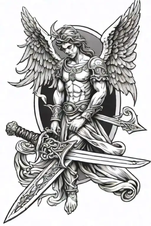 Angel Holding A Sword