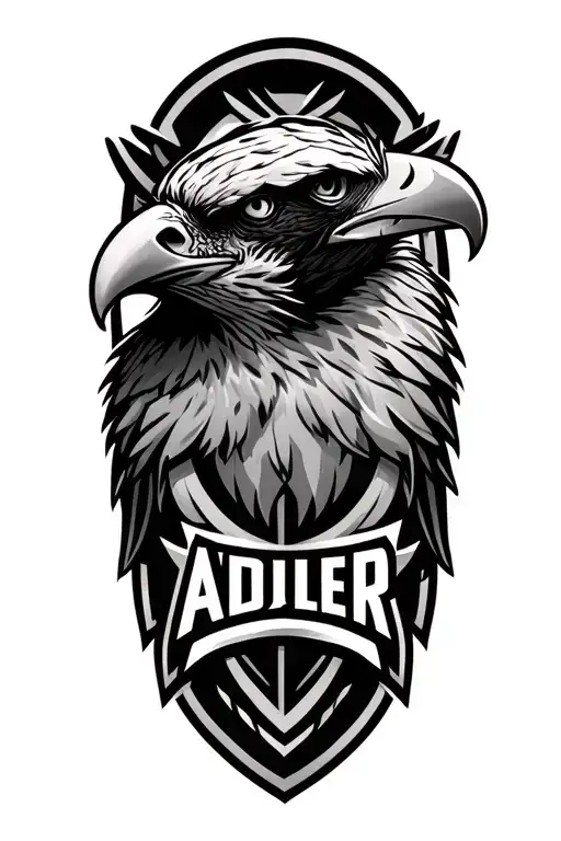 Adler Black And White Team Logo Transformed Realistic