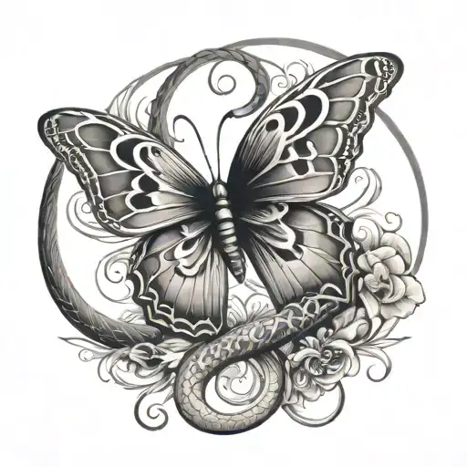 Butterfly And Snake