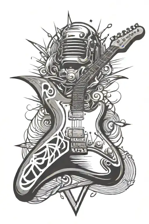 Electric Guitar And Hockey