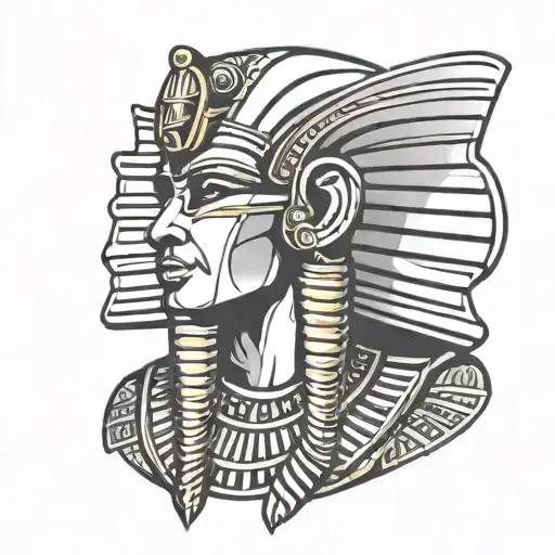 An Egyptian Pharaoh Wearing Headphones And Sunglasses