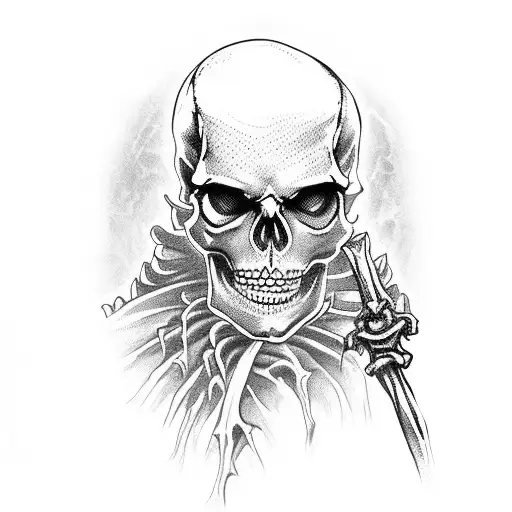 Necromancer Skeleton With Robe And Scepter Ressurecting Skeletons In A Swamp