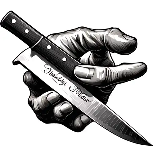 Chef Knife Stuck In Hand