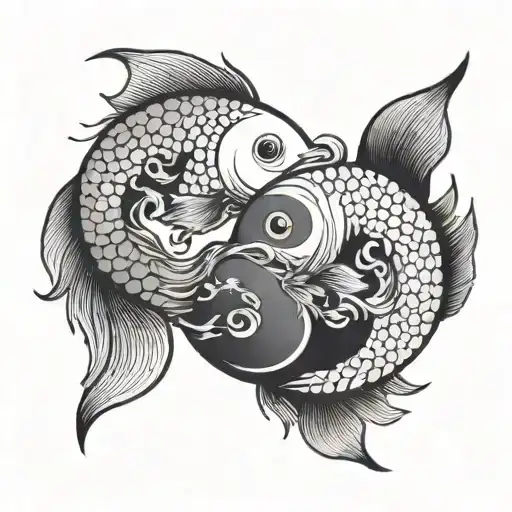 Yin And Yang Fish Swimming Gracefully