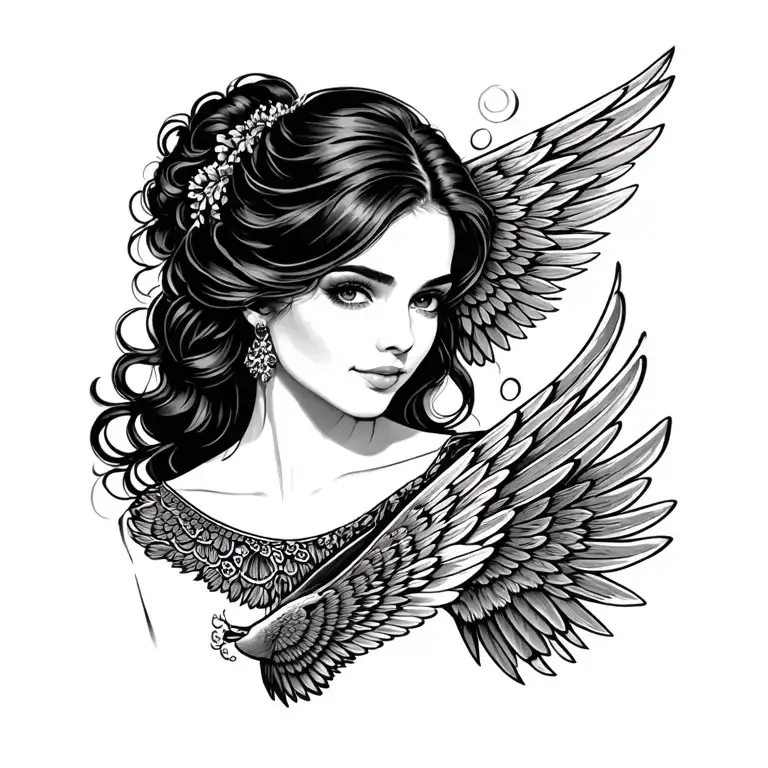 Portrait Of His Wife With A Rare Wing Pattern