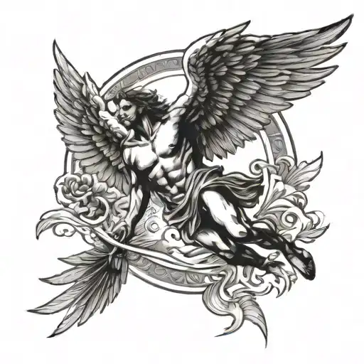 Icarus Flying Infront Of Sun