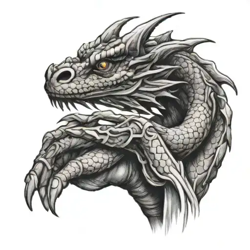 Dragon Wrapped Hand Holding