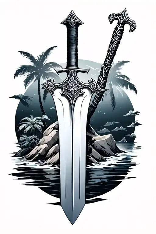 Key Sword Desert Island