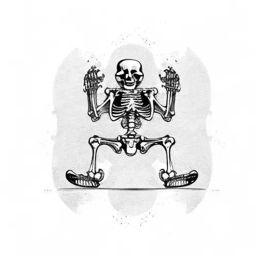 Skeleton Holding Guitar Heavy Rock