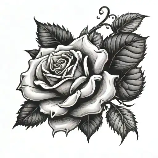 Rose With Bramble Falling On Arm