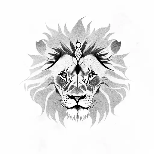 Lion With American Flag