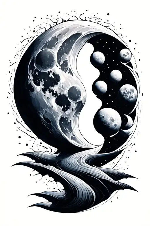 Moon Phases Forming The Shape