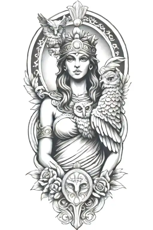 Athena Greek Goddess With Owl