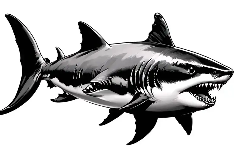 Two Little Sharks Chasing Each Other Side