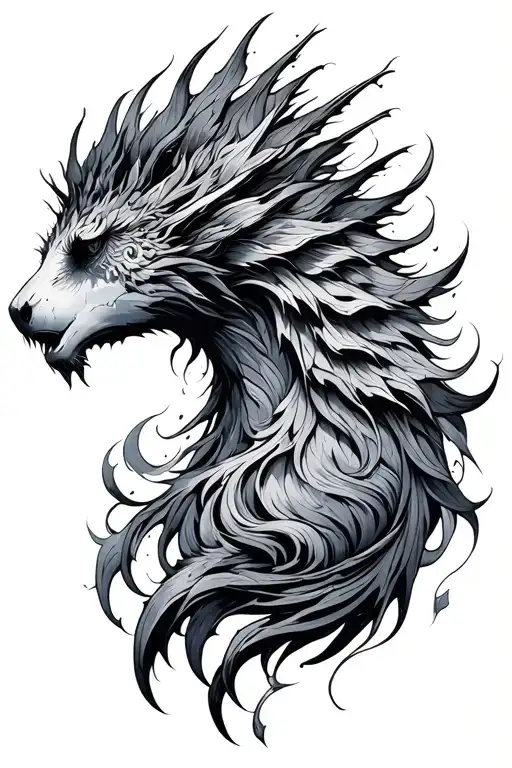 Creative Mythical Grey And Black