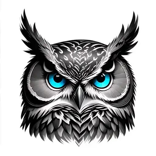 Owl Steam Punk Blue Eyes
