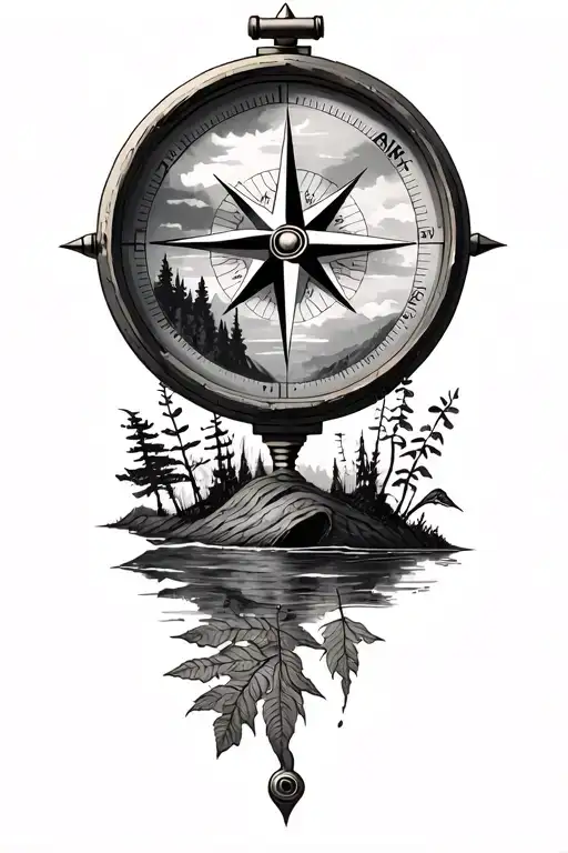 Compass Nature Scene