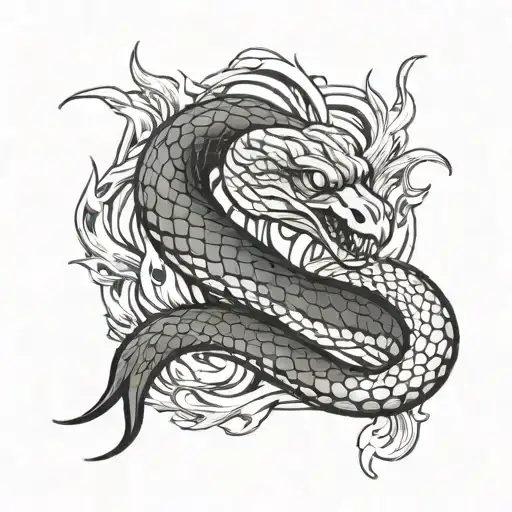 Snake And Flames Right Arm