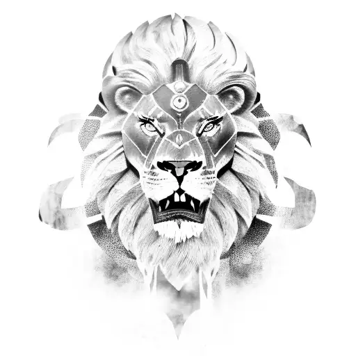 Spartan Warrior In The Foreground With The Face Of A Lion Underneath