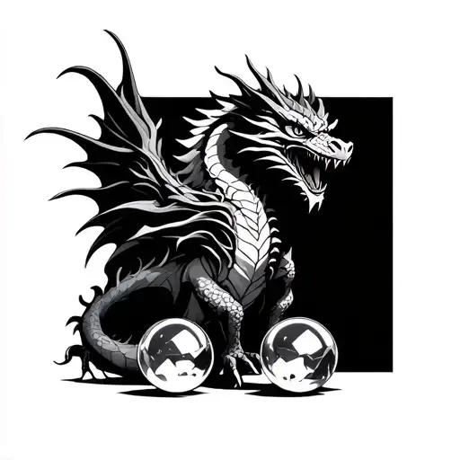 Dragon Guarding 4 Crystal Balls