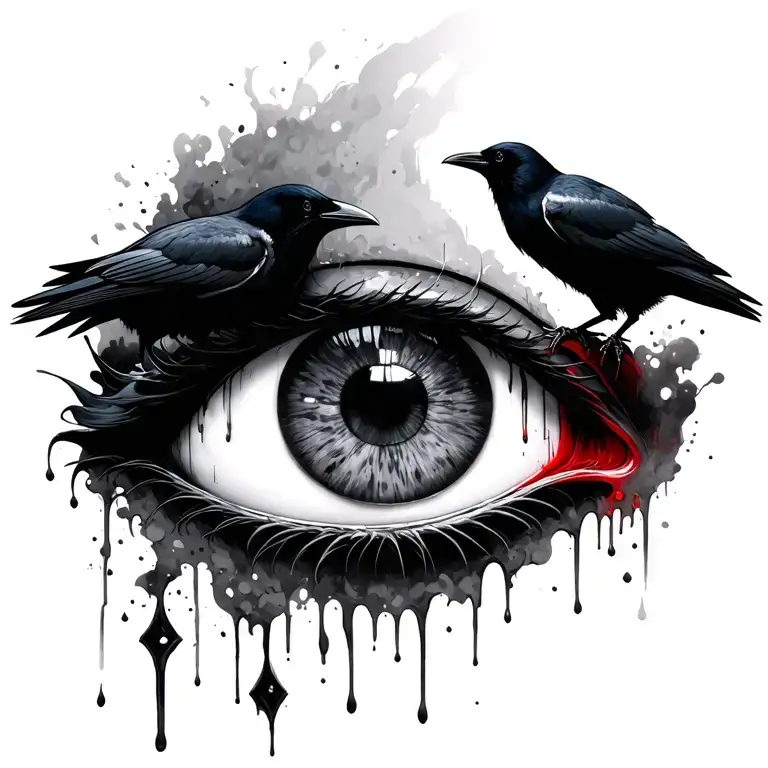 Itachi Bleeding Eye With Crows