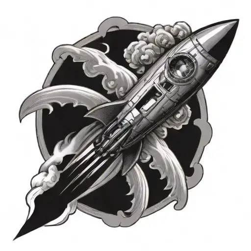 A Rocket Above The Ocean Waves