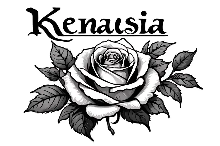 The Name Kenasia Used As A Root For A Rose Intertwined
