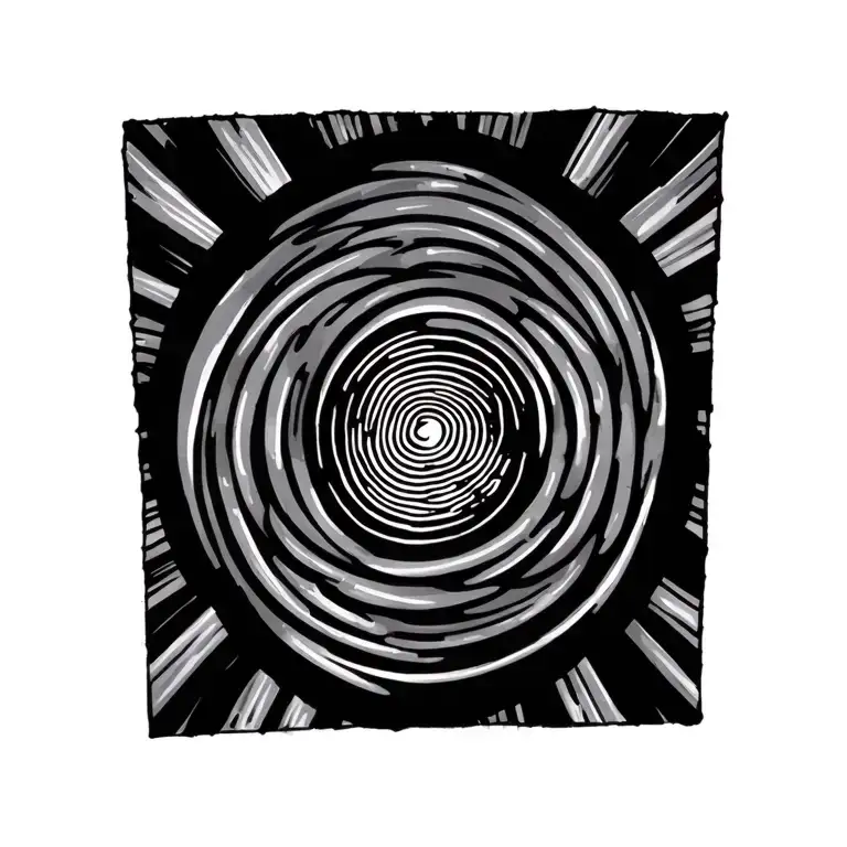 Line That Goes Cross Wrist But With Finger Print In A Circle In The Centre