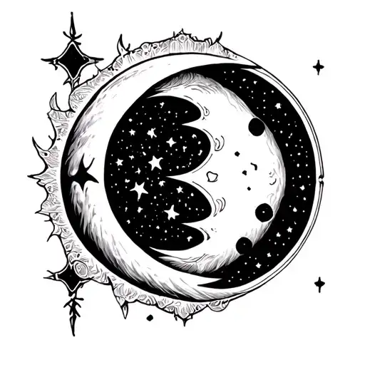 Cool And Unique Black And White Moon Tarot Card
