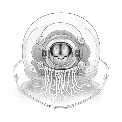 Jellyfish Wearing An Astronaut Helmet