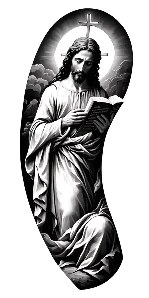 Christianity Themed Tattoo Incorporating Bible Stories