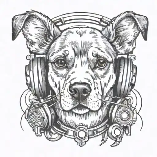 A Dog Wearing Headphones