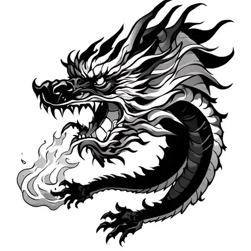 Japanese Dragon Breathing Fire