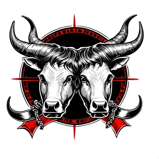 J And K With Bull Horns And Spurs