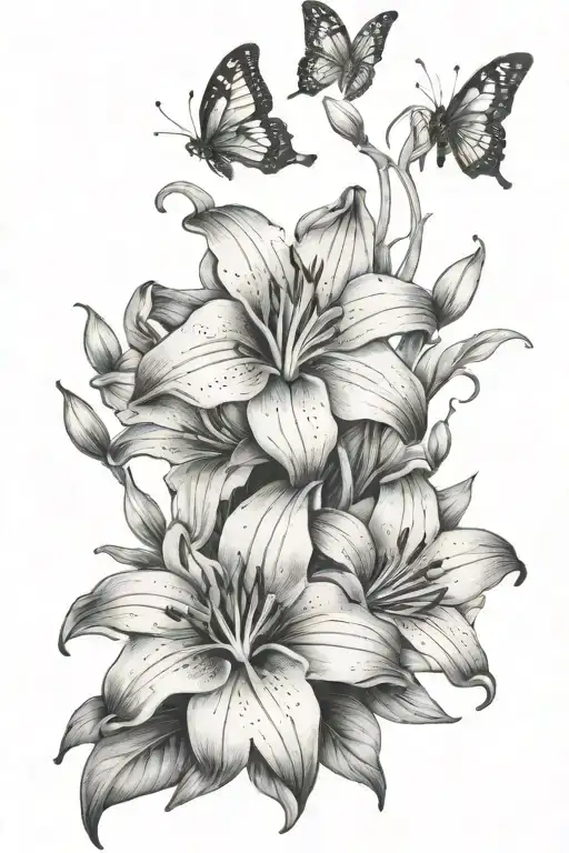 Moon Lilies Butter Fly