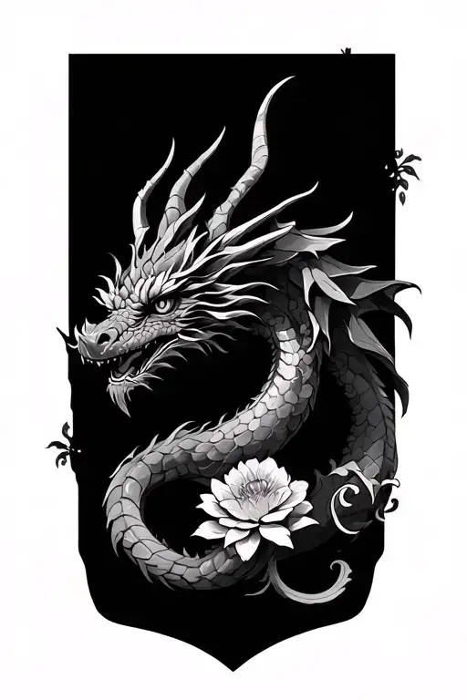 Dragon In Flowers