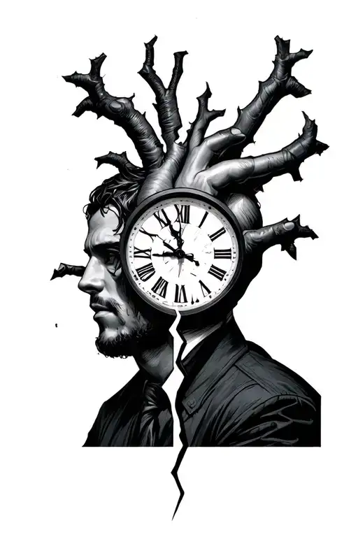 Anxiety Depression Survivors Broken Heart Broken Clock Shillouet Of A Man