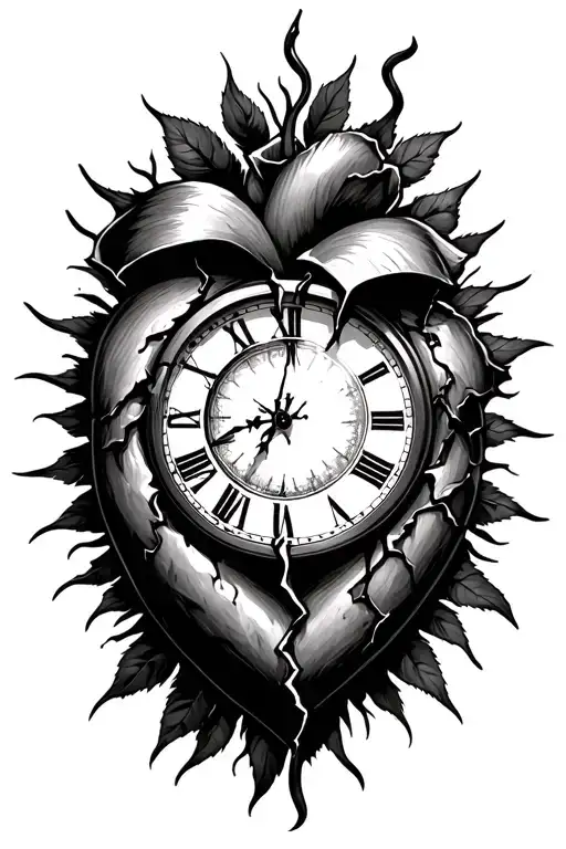 Anxiety Depression Survivors Broken Heart Broken Clock Black Rose Sun Light