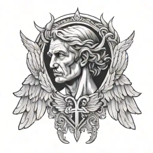 Dad Tattoo With Angel Wings