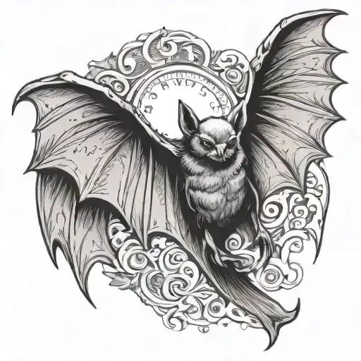 Bat With Spread Wings