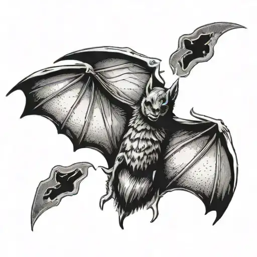 Bat With Spread Wings