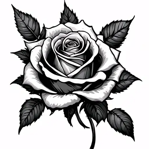 Rose Tattoo With The Name